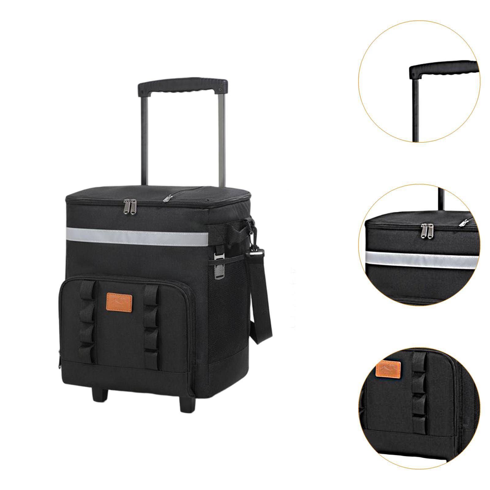 35l isolerede rullende køletasker med hjul, bærbar isboks til picnic, strand, camping, familieudflugter, rejser, hold dig kølig