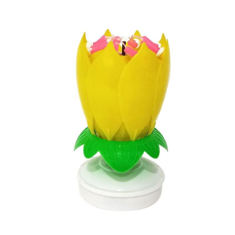 Music Cake Candle Rotating Flower Candle Birthday Art Candle Lights Party Diy Cake Decoration Best For Girl Friend: C