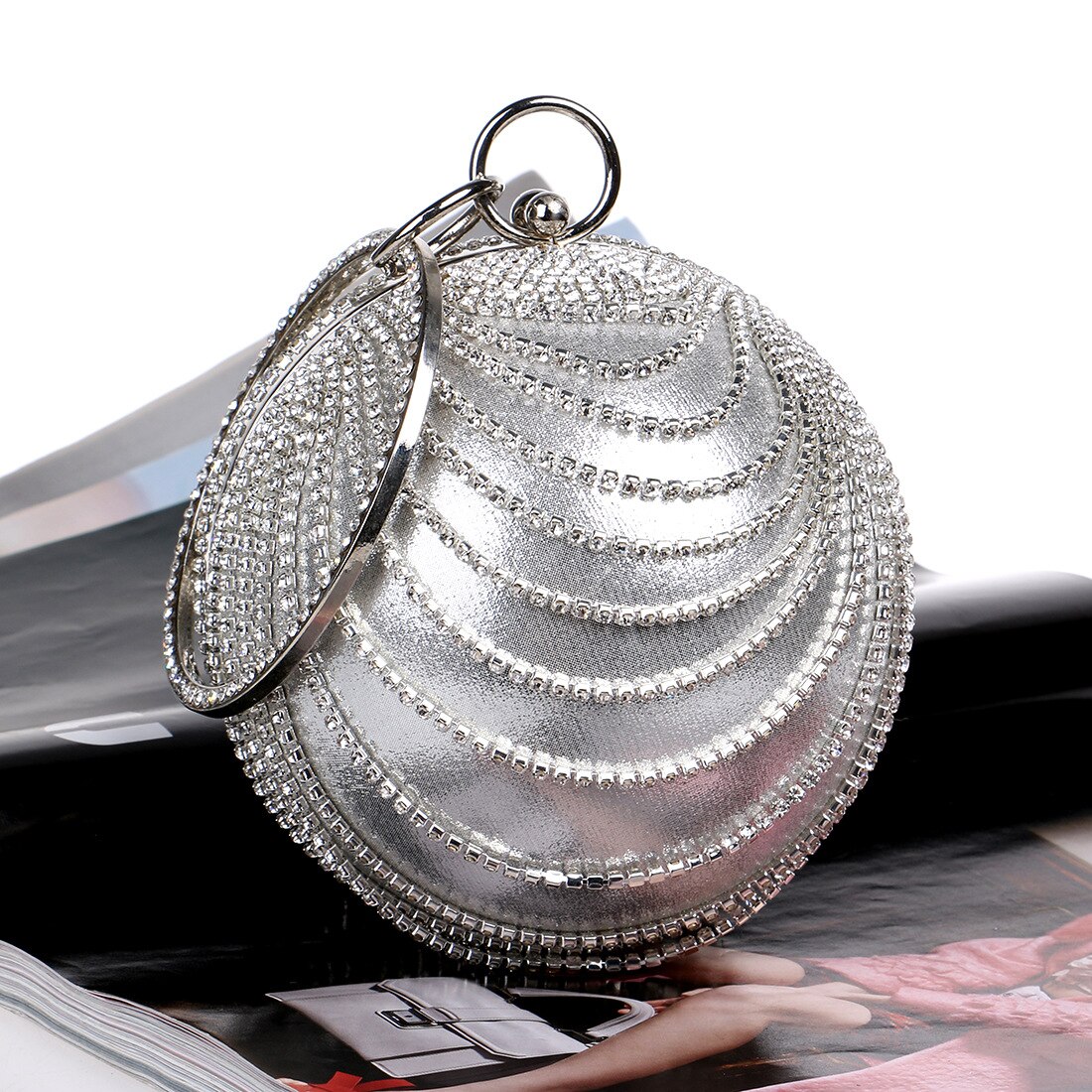 Diamants de luxe or mariage bracelets circulaires embrayage sacs à main sacs de soirée sacs à bandoulière pour les femmes: 5