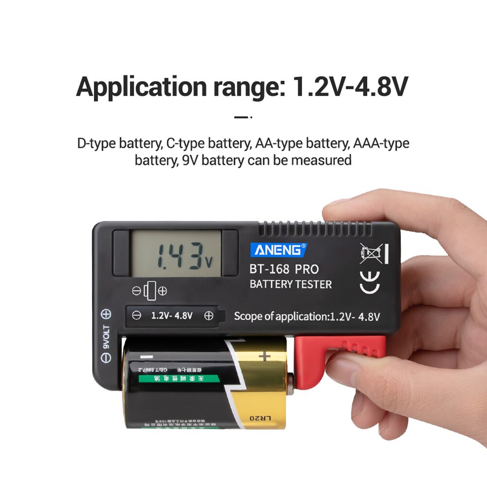 BT-168 Battery Tester ANENG PRO Battery Capacitance Diagnostic Tools for Household Battery Testing Supplies Universal