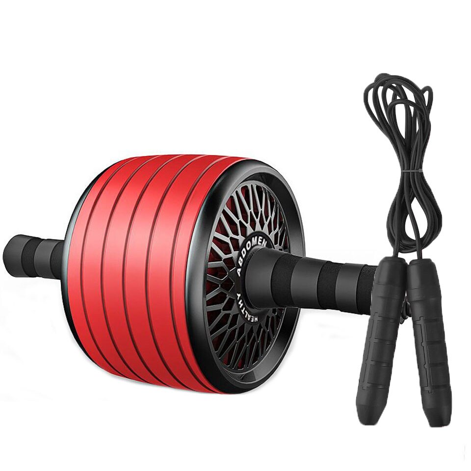 Kokossi 2 In 1 Ab Roller &amp; Springtouw Geen Lawaai Abdominale Wiel Ab Roller Met Mat Voor Arm Taille been Oefening Gym Fitness Apparatuur: B Red with Rope