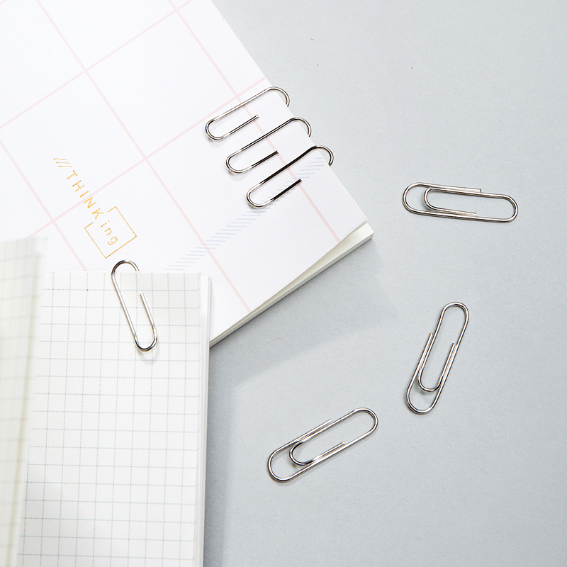 Deli paper clip 200 pcs/barrel large small middle size metal standard triangle metal paper clips good
