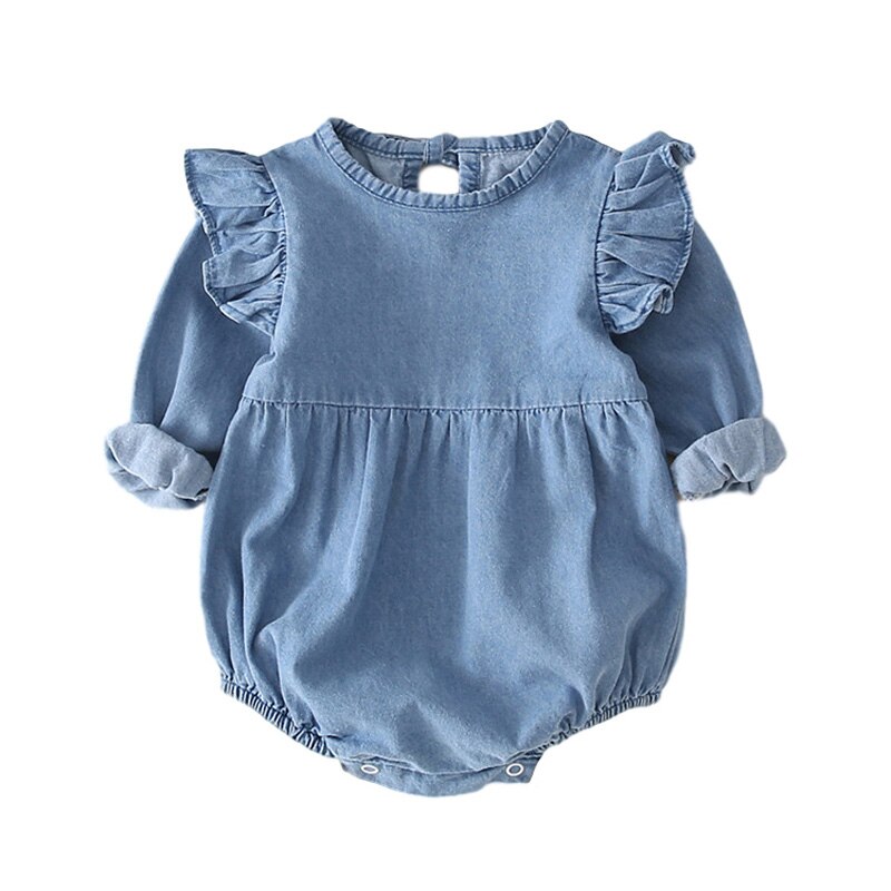 Denim Baby pagliaccetto per ragazze fratello sorella Baby tutina bambino ragazzo pagliaccetti tuta infantile neonato ragazza ragazzo vestiti: Girl Sleeve / 9m