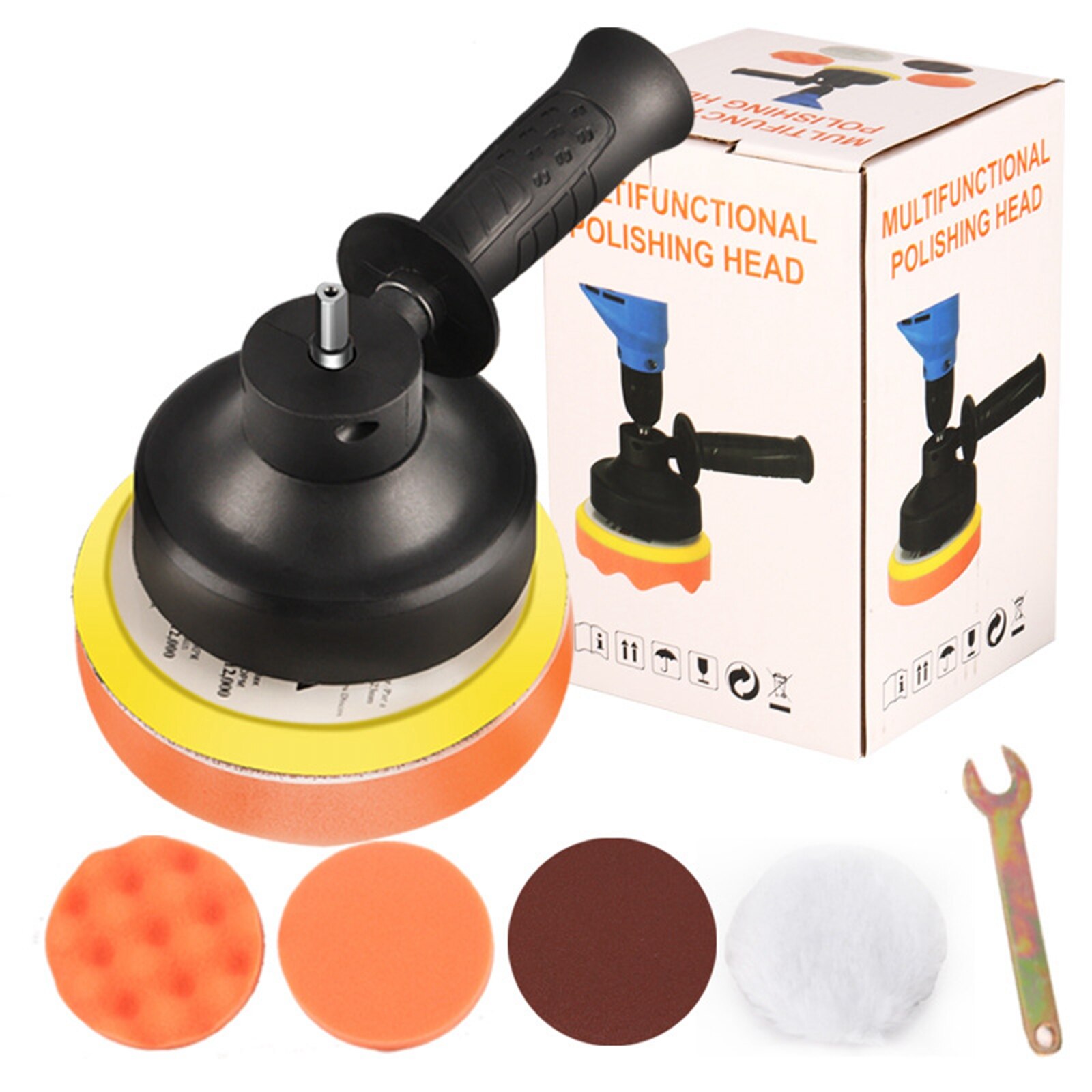 Auto Polijstmachine Machine Wol Wax Spons Polijsten Wiel Elektrische Boor Adapter Buffing Pad Conversie Hoofd Kit Slijpen Tool