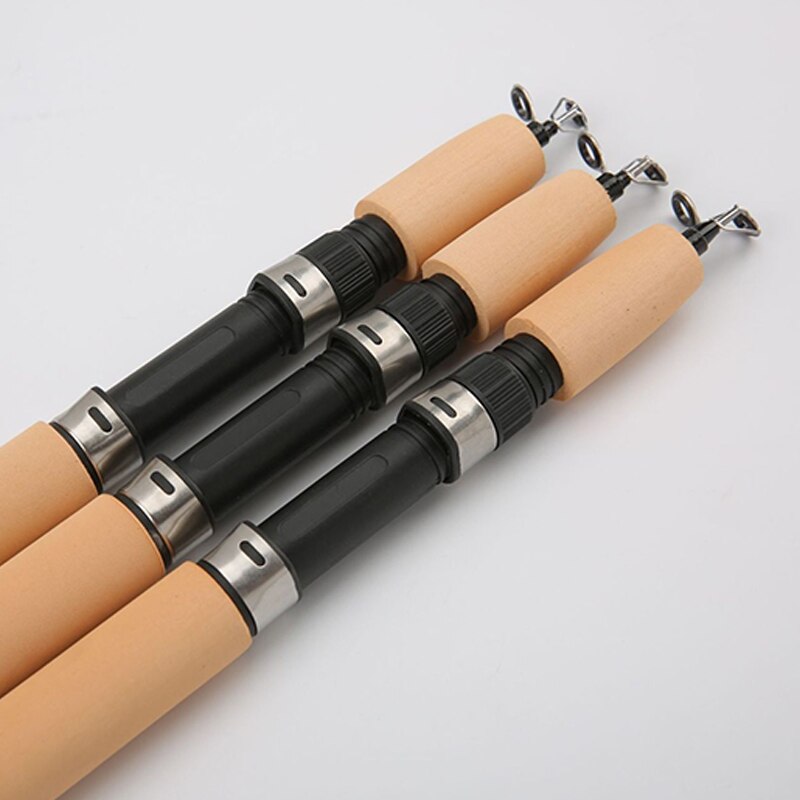 Straight handle winter fishing rod mini telescopic sliding raft rod boat pole ice fishing rod glass fiber telescopic rod