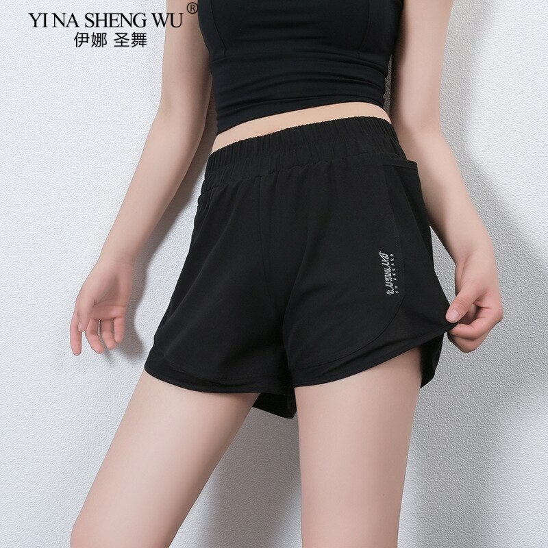 Vrouwen 2 In 1 Running Shorts Elastische Taille Pocket Strakke Yoga Korte Charm Vrouw Sport Korte Gym Push-Up fitness Shorts Sportkleding: 416-Black Shorts / M