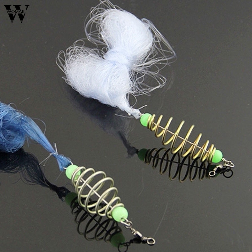 Multi størrelse metall nylon fiskegarn felle perle kobber fjær stim netting nettutstyr for hånd casting