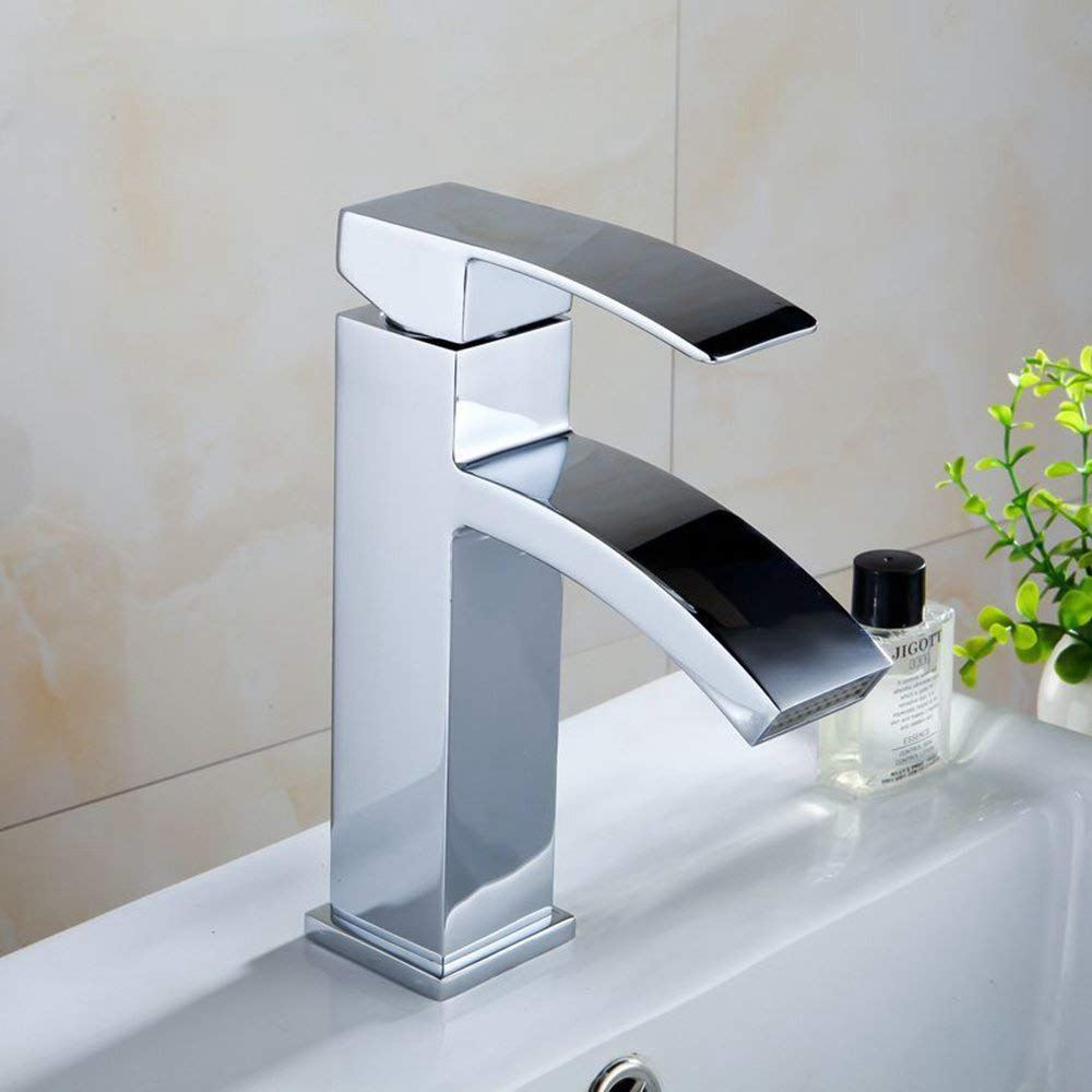 Waterfall Basin Sink Taps Mixer Tap Monobloc Single Handle Faucet Bathroom