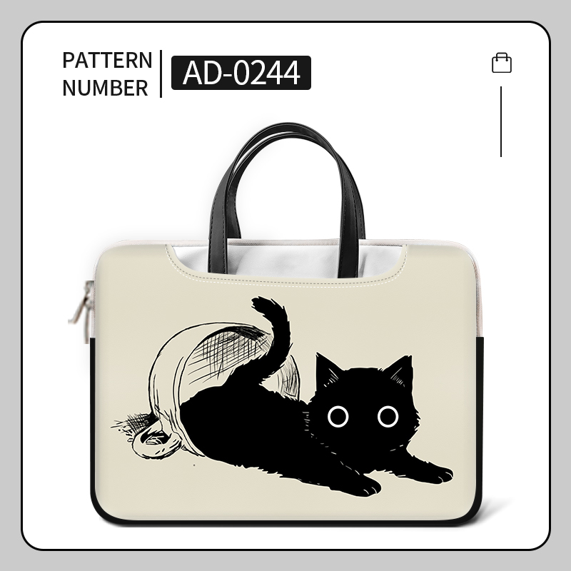 DIY PU Laptoptas Kat Cover Laptop Sleeve Handvat Tas 12 13 14 15 17 inch Voor Macbook/HP/Asus/Acer/Lenovo Draagtas Accessoires