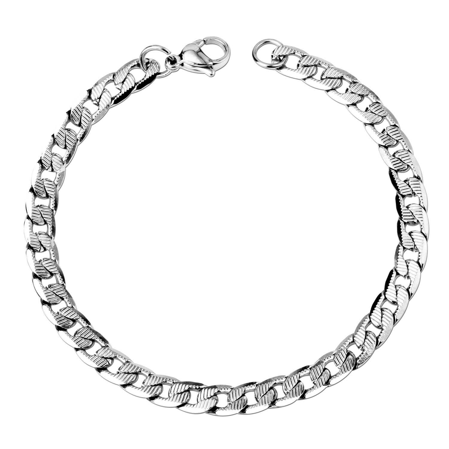 LUXUKISSKIDS Catene in Acciaio Inossidabile Braccialetti Dei Monili di Hiphop Lunghezza 22 centimetri di colore dell'oro aragosta Braccialetti per Le Donne Homme Femme Uomini: 4 argento