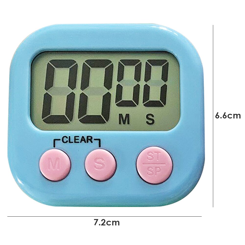 LCD Manual Electronic Digital Display Screen Timer Magnetic Kitchen Cooking Table Countdown Alarm Clock Stopwatch with Stand: Blue