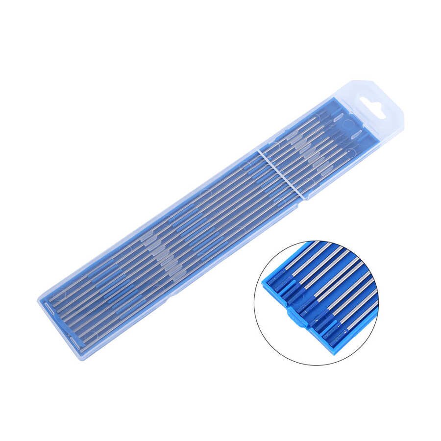 10pcs/Box Durable Lanthanated WL20 Blue Welding Tungsten Electrode: 1.6 x 175mm