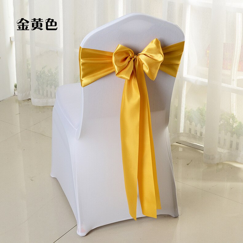 Elegante Stuhl Schärpen Cadeiras Feier Licht Zeremonie Hotel Bogen Noeud Chaise Mariage Krawatten: Schleife Gold
