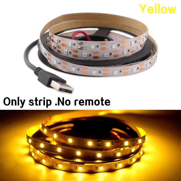 Tira de luces LED RGB de 5V USB 5 V PC TV retroiluminación 2835 0,5 m 1m 2m 3m 4m 5m 5 V voltios tira de luces LED USB cinta de lámpara cinta de diodo: Verde / De Color4