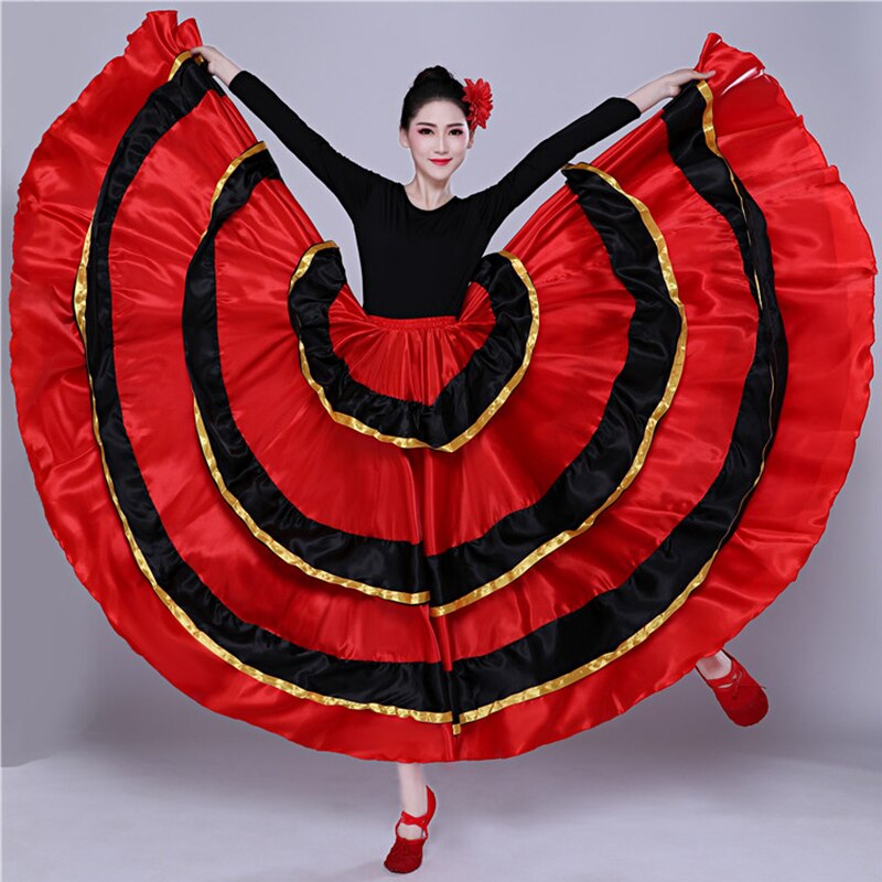 Spaanse Flamenco Rok Stierengevecht Buikdans Jurk Kostuums Stage Performance Party Rode Rok Vrouwen Vrouwelijke Kleding DL5157