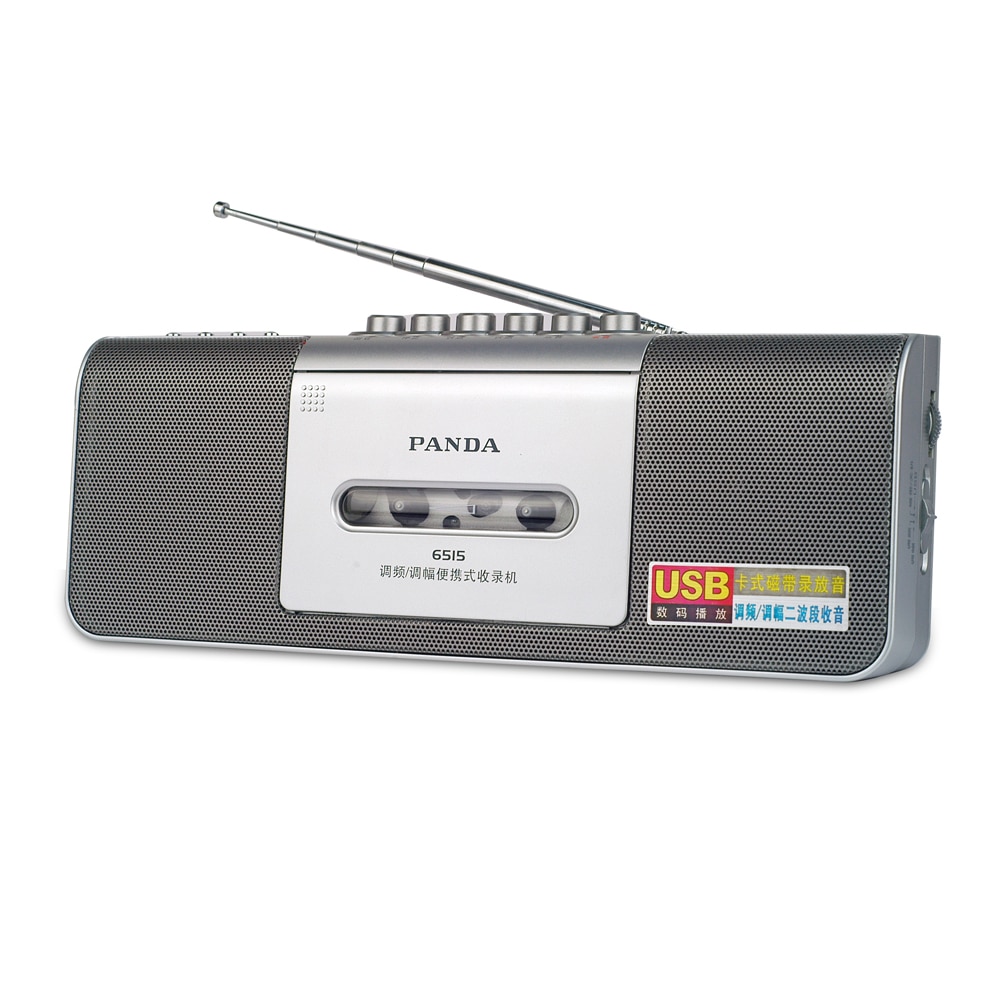 Panda 6515 Fm Radio Recorder Tape Machine Radio Cassette Recorder Usb Mini Micro Draagbare Mp3 Speler.