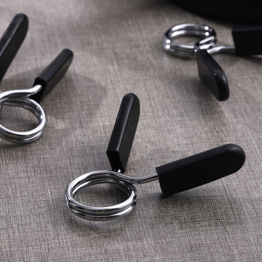 CLISPEED 4PCS 25mm/28mm Dumbbell Barbell Clamps Spring Clip Collars for Powerlifting Cross Fit Weightlifting Gym