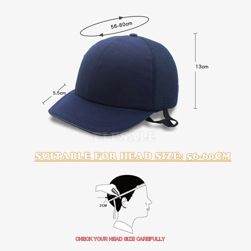 Summer Bump Cap Baseball Hat Style Protective Hi-Viz Hard Hat Work Safety Helmet For Work Site Head Protection
