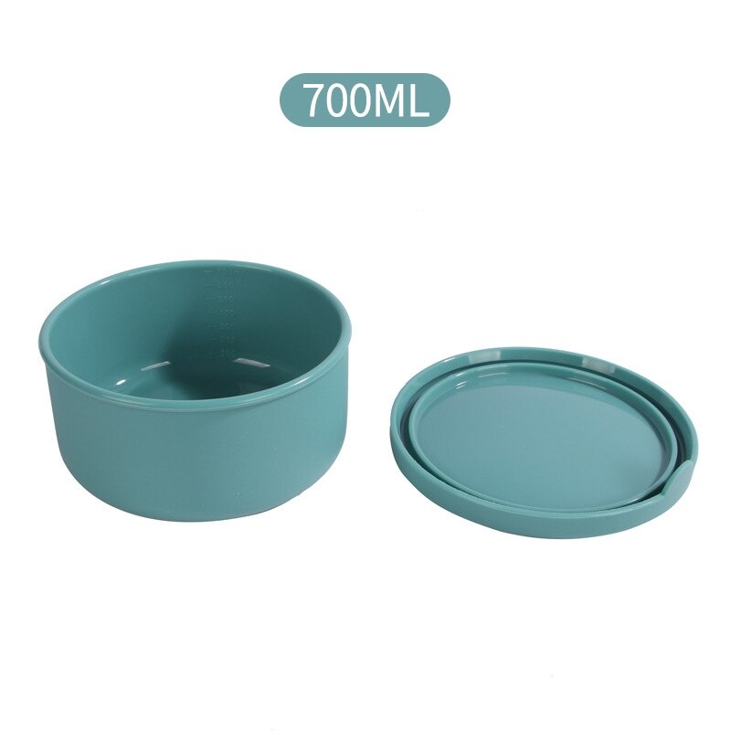 Kids Silicone Lunch Box with Lid Food Fruit Salad Fresh-Keeping Bowl Bento Box Kitchen Storage Containers Leak Proof: Green 700ML