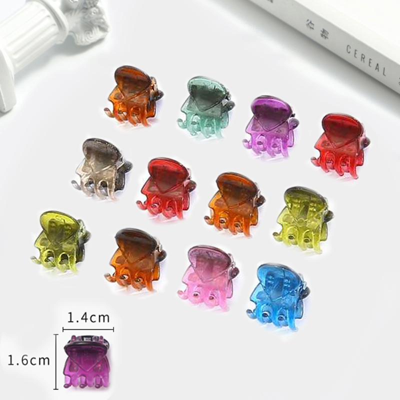 Mini pasadores coreanos de plástico para niña y mujer, pinzas para el pelo, pinzas de cangrejo para el pelo, herramienta de maquillaje, accesorios para el cabello, 12 Uds.: 10