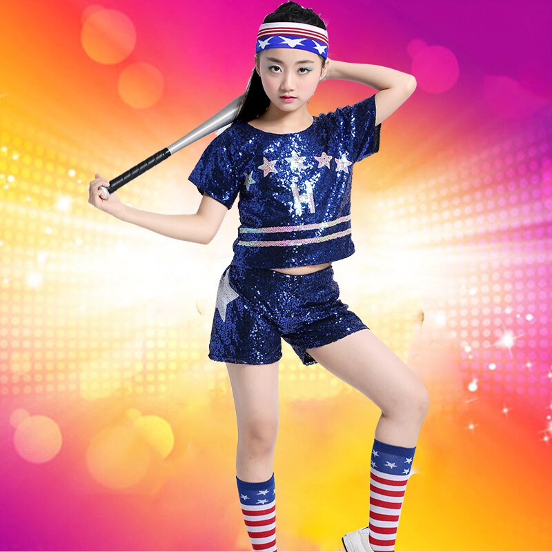 Kids Jazz Dance Costumes Sequin Suit Short Sleeve ... – Grandado