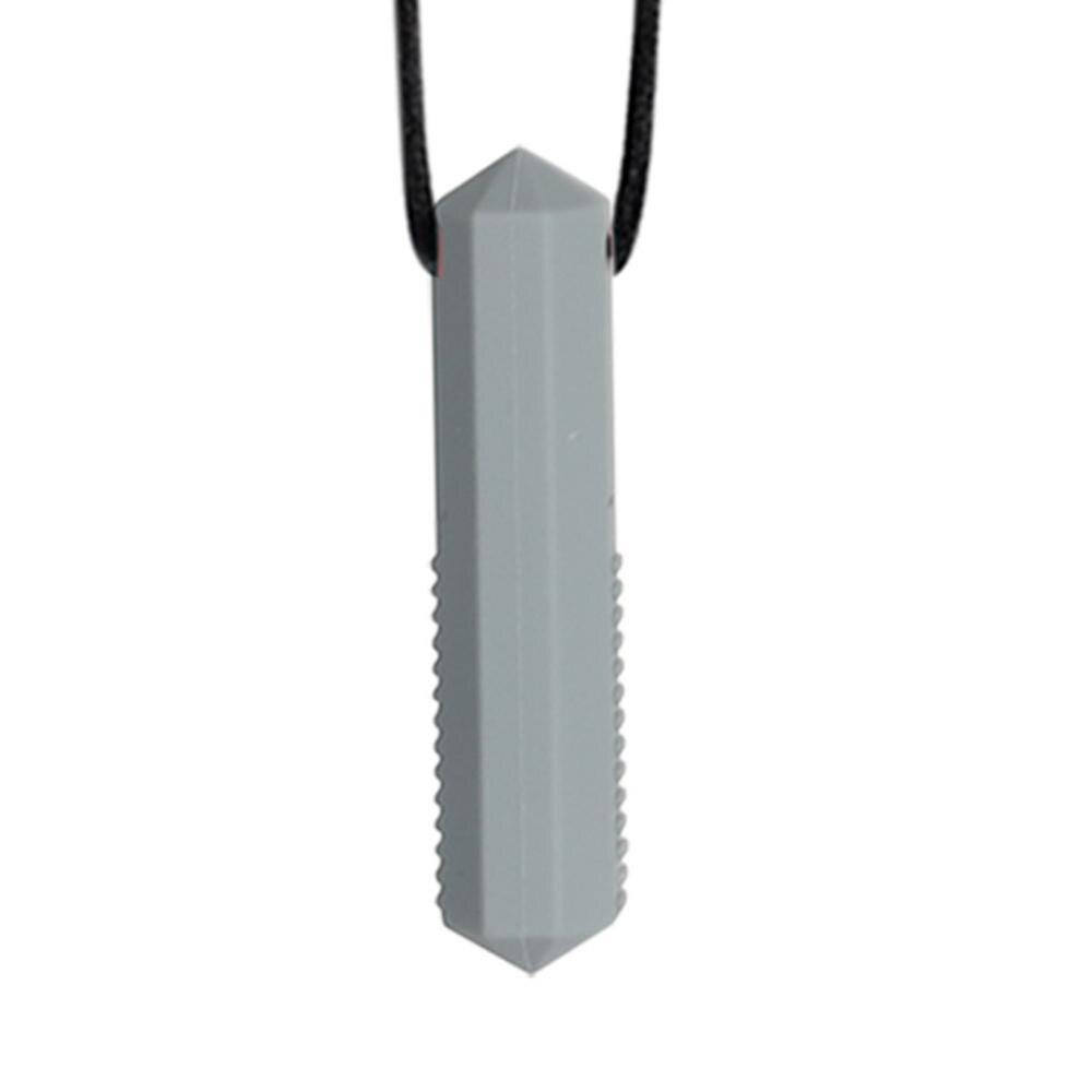 8 colores de silicona de bebé los niños autistas sensorial de dije mordedor collar Molar palo morder Juguetes: H