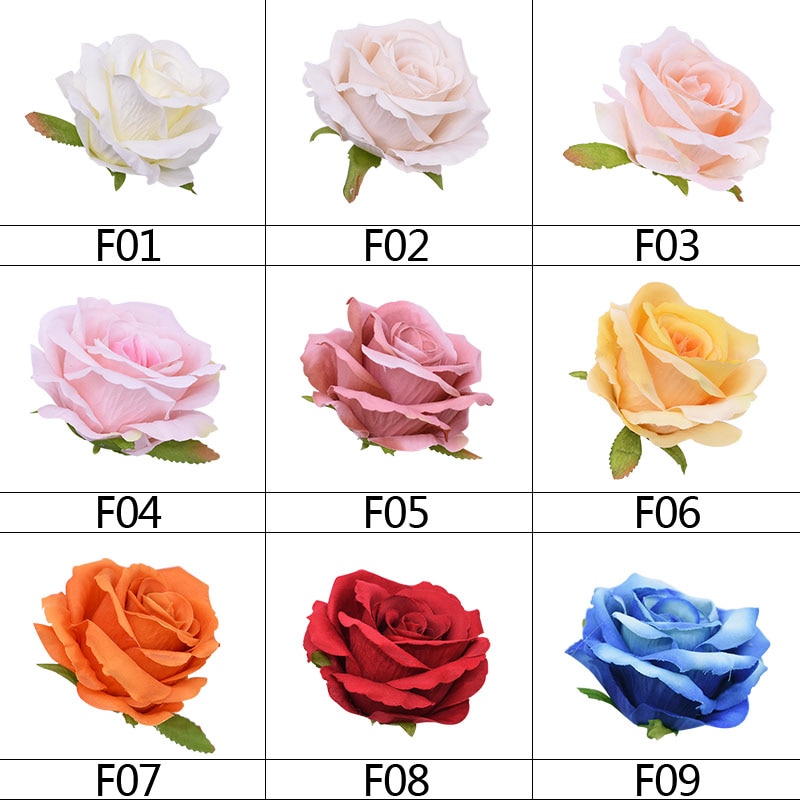 10 stks 10 cm Grote Hoofd Zijde Roos Bloem Decoratieve Bloesem Bruiloft Woondecoratie Accessoires DIY Krans Scrapbooking Ambachten