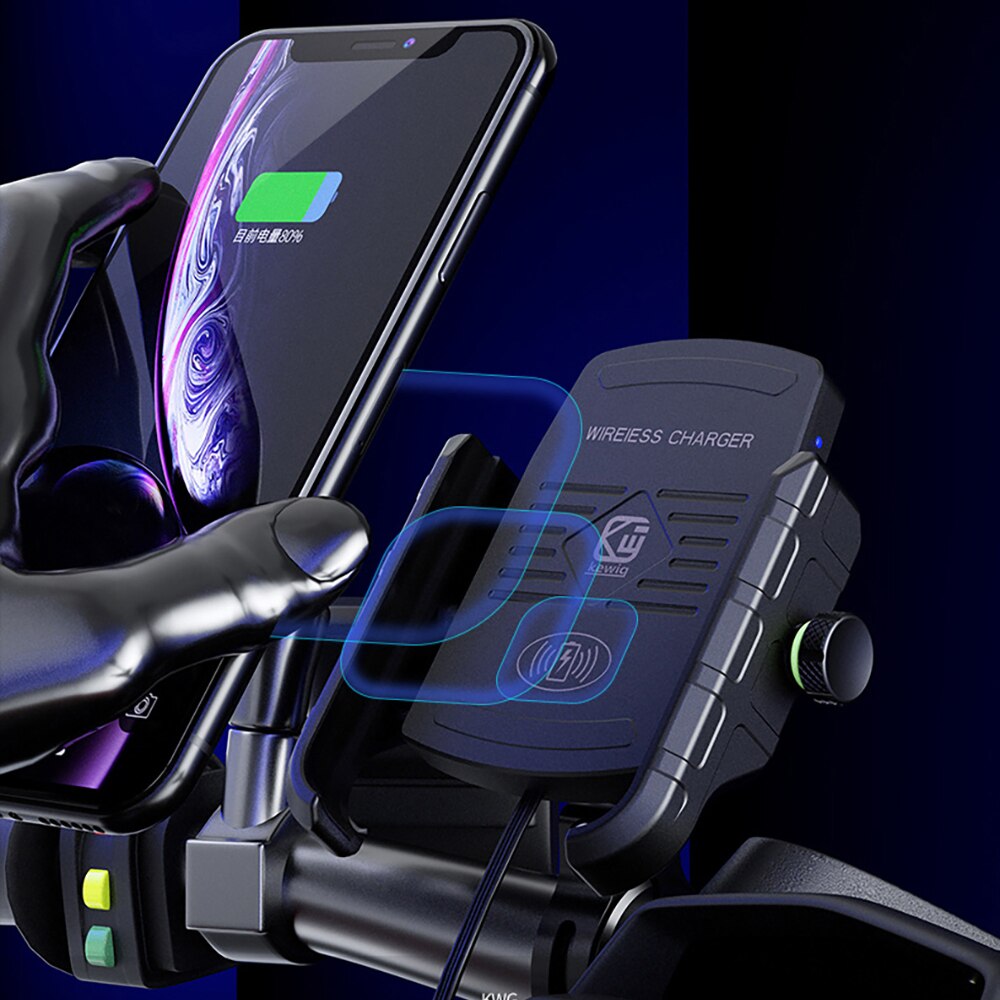 Fahrrad Telefon Halfter Drahtlose Ladegerät QC 3,0 Schnelle Ladung Fahrrad praktisch Halfter Lenker Halterung Ständer GPS Motorrad Halterung