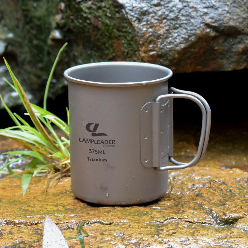375Ml Metalen Beker Water Koffie Thee Cup Mok Met Opvouwbare Handvat Camping Servies Wandelen Accessoires