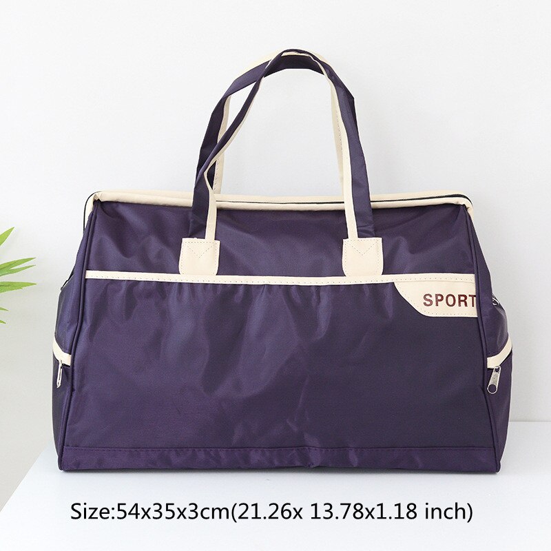 Bolsa de lona de viaje plegable, paquete de almacenamiento de ropa impermeable de alta capacidad, se puede mover, organizar, accesorios de bolso: Purple B