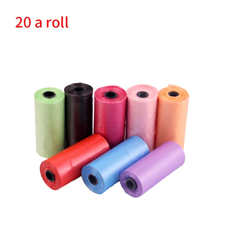 1Roll 15/20Pcs Huisdieren Honden Katten Kak Zak Biologisch Afbreekbaar Vuilnis Hond Afvalzakken Voor Alle Huisdieren willekeurige Kleur Huisdieren Schoonmaakproducten: 20 pcs 1 roll