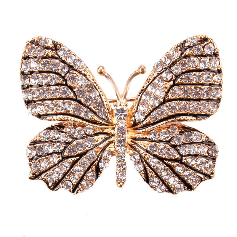 Broche papillon en cristal coloré pour femmes, strass, épingles pour Hijab, de noël bijoux à bricoler soi-même