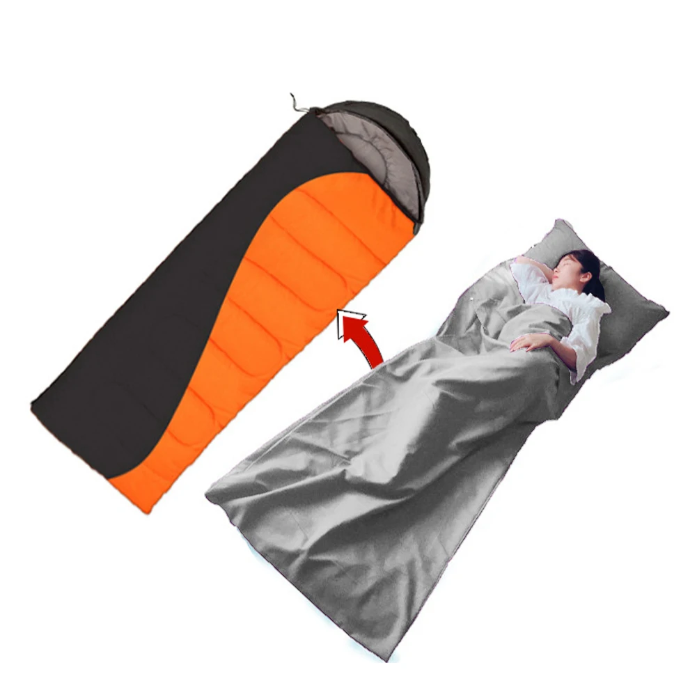 Sovsäcksfoder campinglakan avtagbart och tvättbart med kuddficka helkroppsomslag sovsäck för tåg backpacking