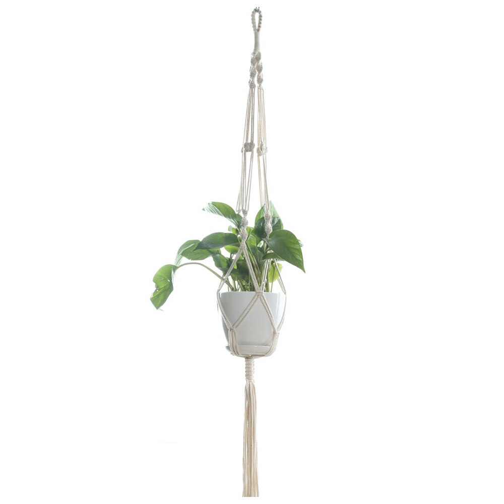 Hanging Baskets Macrame Plant Hanger Flower Pot Holder Hanger Wall Decoration Countyard Garden Jute Rope Braided Craft: A1 1.05m