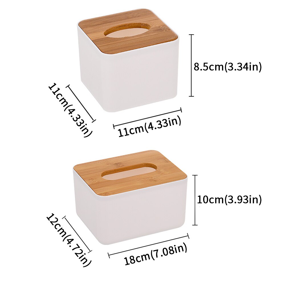 Tissue Box, Moisture-Proof Dust-Proof Bamboo Tissue Box For Toilet Bedroom And Office, Multi-Functional Mobile Phone Placing Box