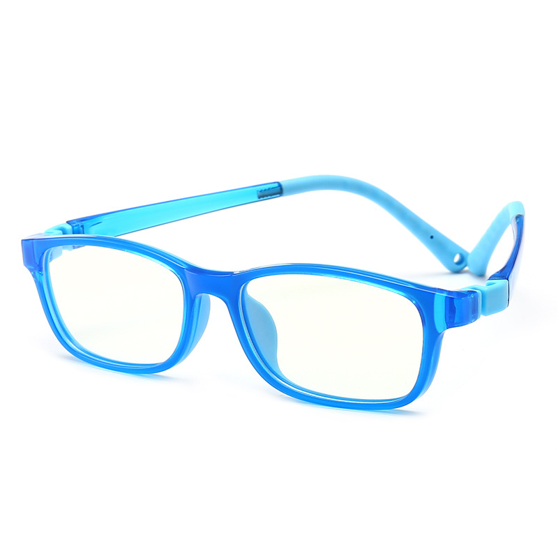 Vcka  tr90 computerbriller stel pige spil beskyttelsesbrille børn anti-blå lys dreng silikone børn ultralette briller