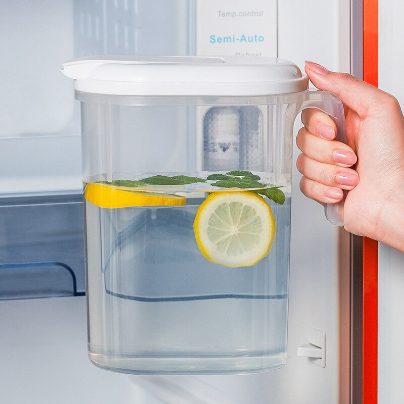1800ML Large Capacity Kitchen Refrigerator Cold Water Bottle Transparent Plastic Kettle Sealed Container Tea Lemon Juice Jug