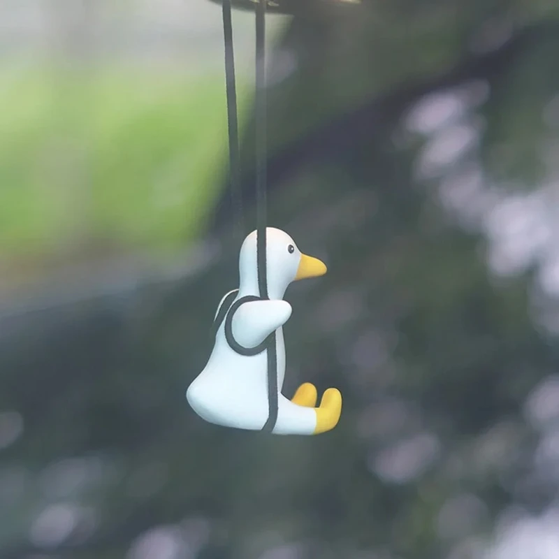 1PC Schwingen Ente Auto Anhänger Schwingen Herbst Auto Rückspiegel Anhänger Anhänger Auto Innen Dekoration Nette Ente