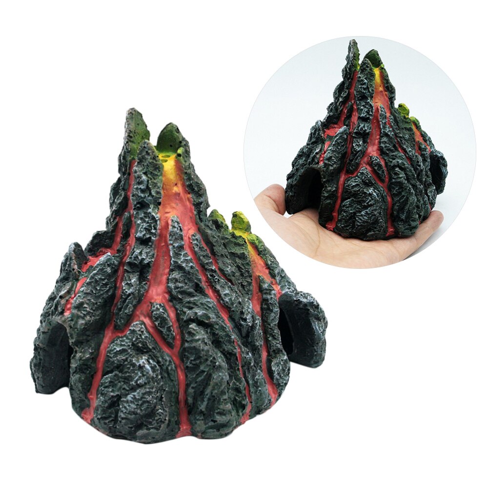 Simuleret harpiks vulkan fisketank vulkan ornament akvarium vulkan indretning: Default Title