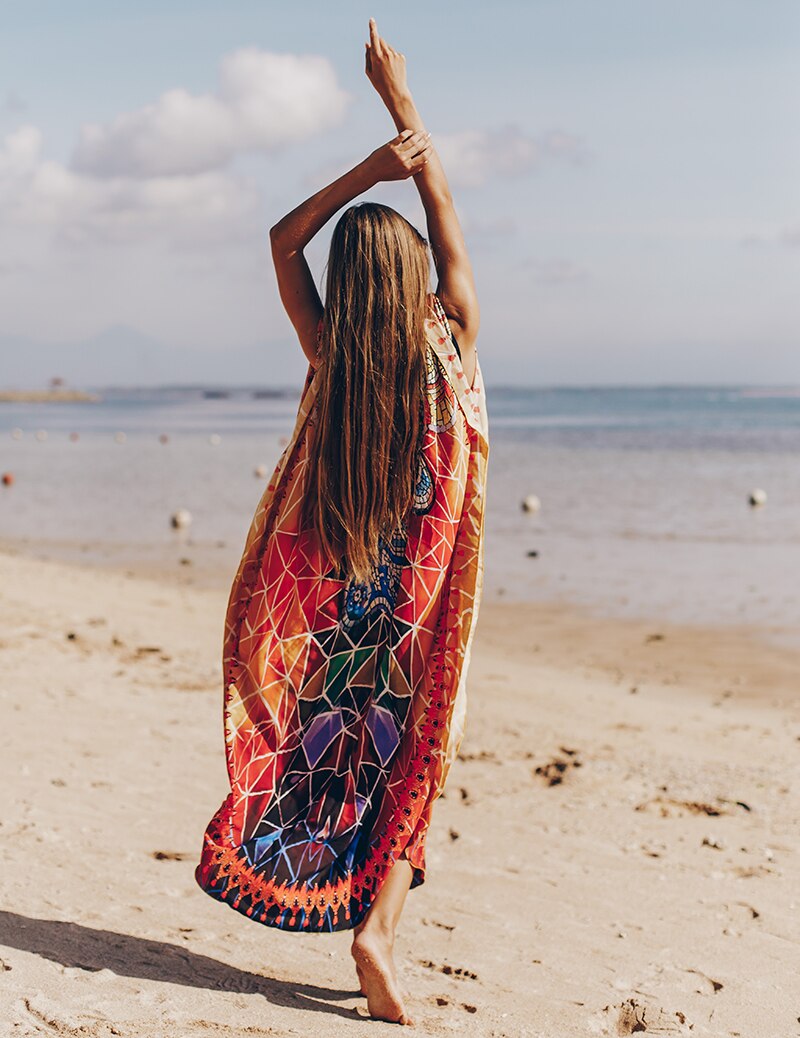 Plus size Beach Cover up Sarong Robe de plage Quick drying Swim cover up Bikini Cover up Pareo Beachwear Sexy Long