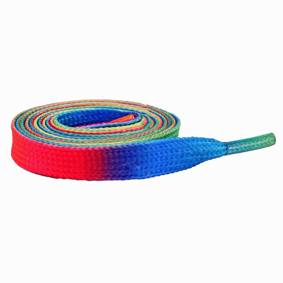 1 paire lacets colorés arc-en-ciel dégradé impression toile plate lacets chaussures décontracté couleur chromatique lacets décontracté és pour baskets: Rainbow