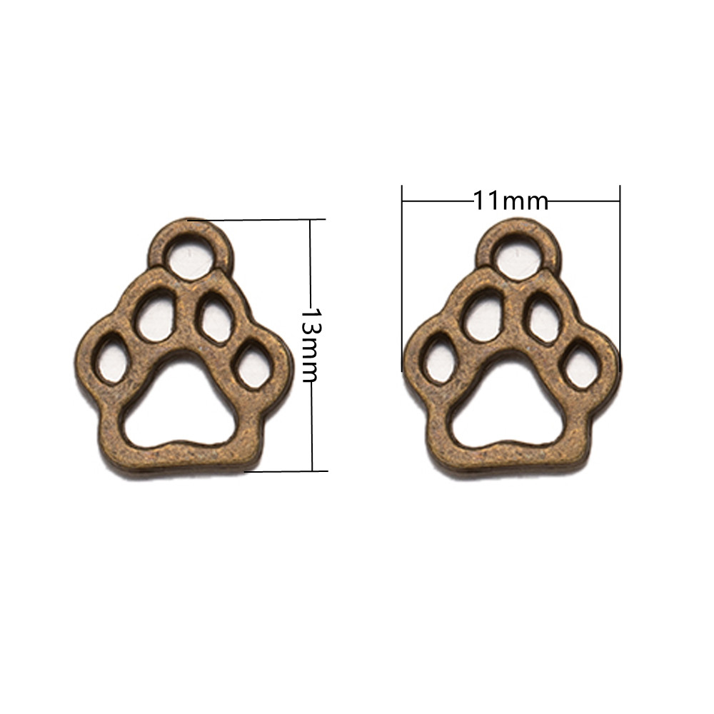 50 Stks/partij Dier Kat Hond Paw Print Holle Hanger Voor Diy Handgemaakte Armbanden Kettingen Sieraden Maken Accessoires Handwerk Bedels