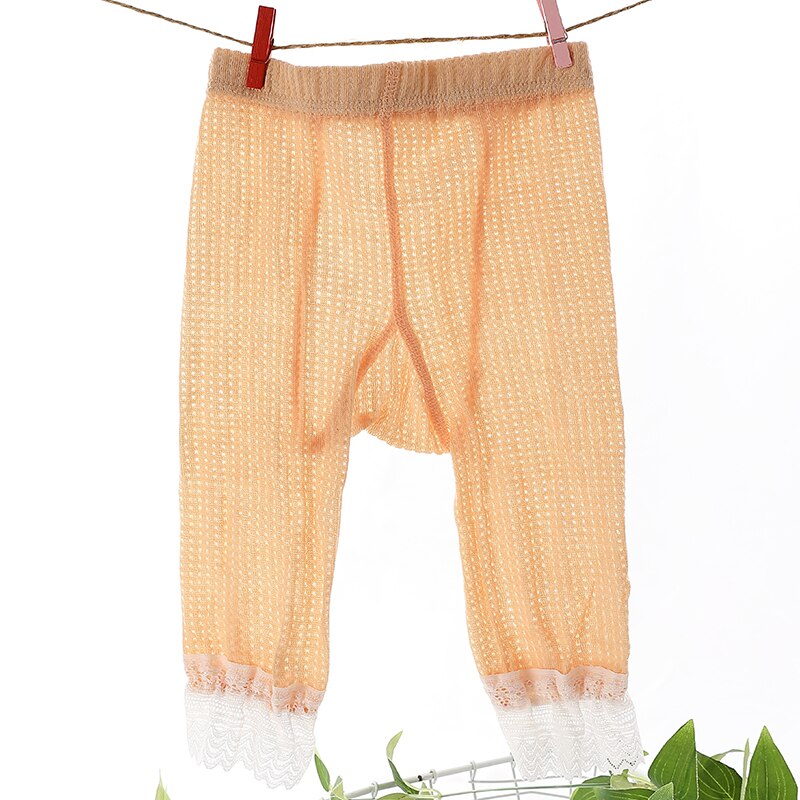 Småbarn flickor volang ving bomullsbyxor barn sommar nyfödd spädbarn mesh tunna leggings barn prinsessbyxor babytillbehör: Spets orange / Xxl (7-10 år gammal)