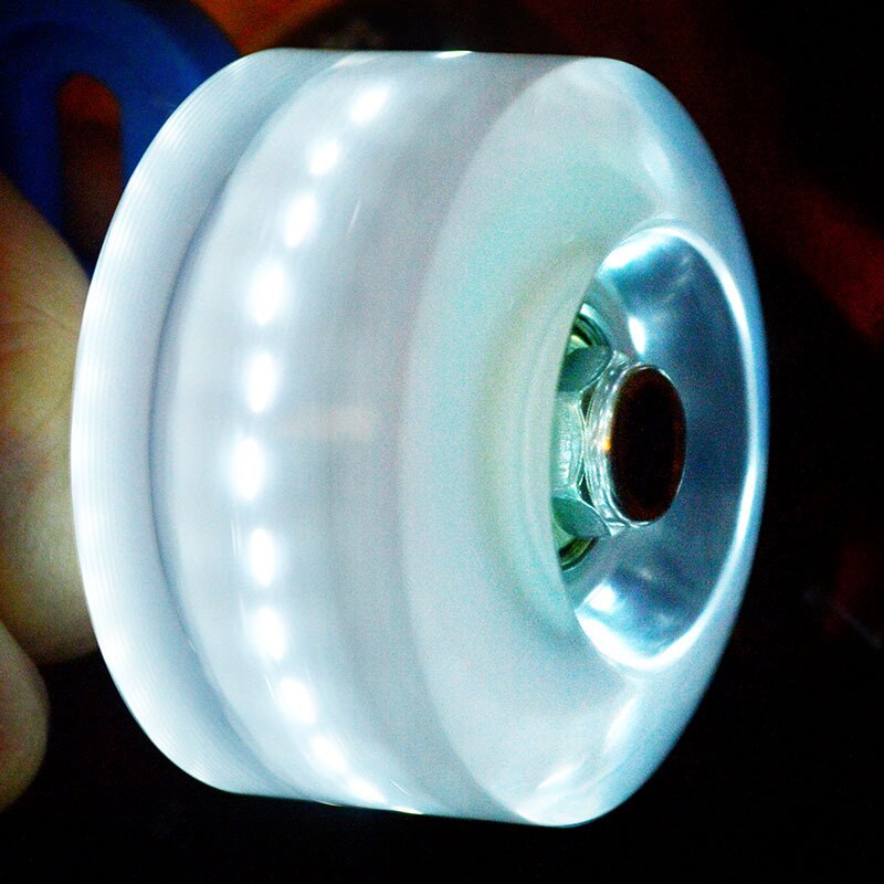 Ruedas luminosas para patines, accesorios de patinaje recreativo de Hockey, LED parpadeantes, 4 piezas: Blanco