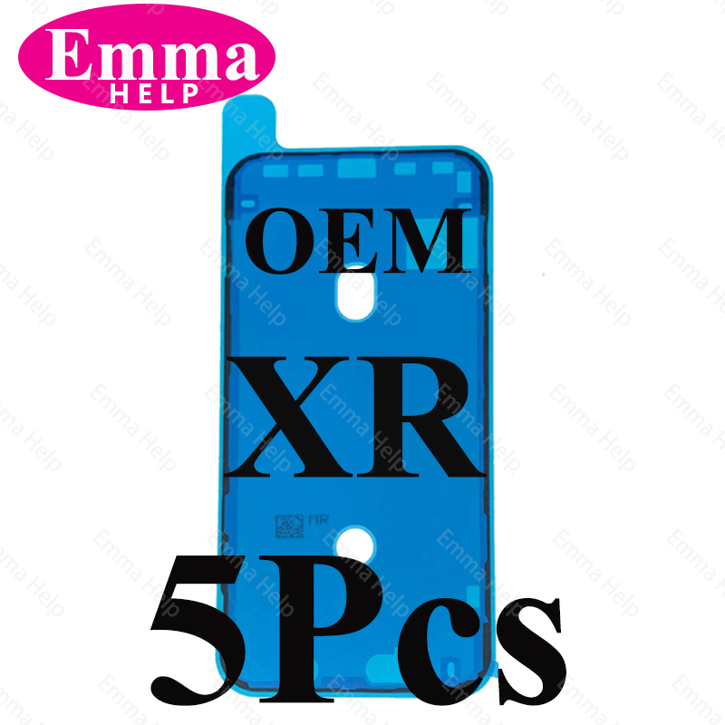 Adhesivo adhesivo impermeable OEM para iPhone 11, 12, 13 Pro Max X XR XS 7 8Plus, pegamento precortado, marco LCD, cinta de pantalla, sello de bisel, 5 uds.: Negro