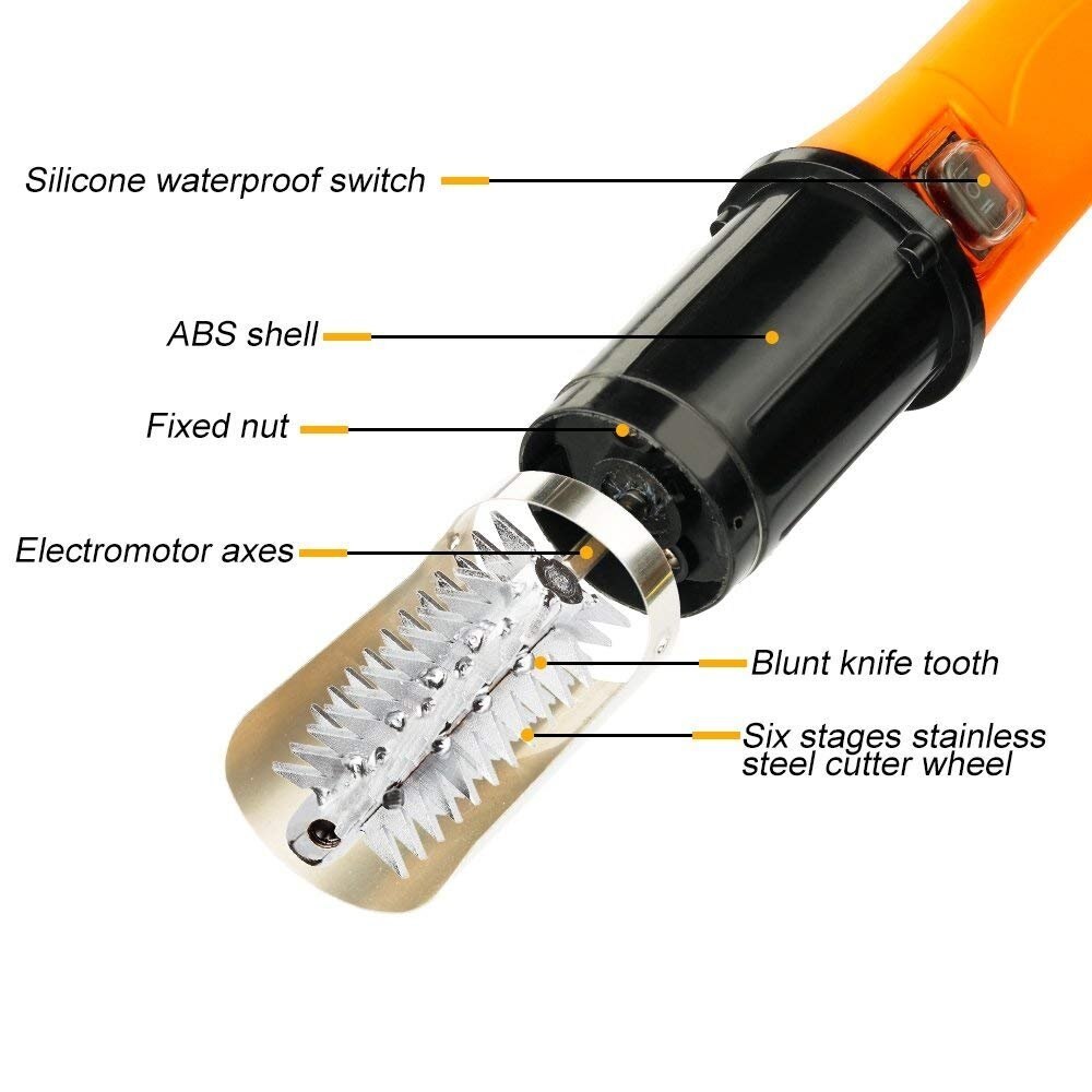 4/6 Fish Scraper Automatic Fish Scale Waterproof Charging Killing Fish Tool Machine Planing Scraping Device Sweeping Fish Scale