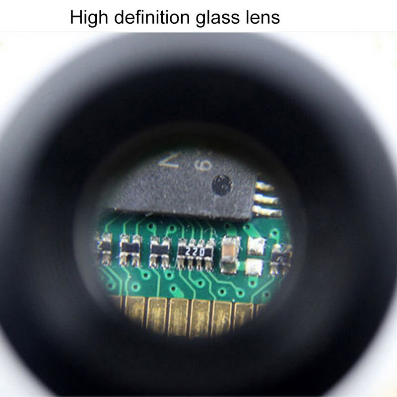 Håndholdt 40x lupe forstørrelsesglass med 2 led lys håndholdt lupe lupe akryl linse glass lupe loop