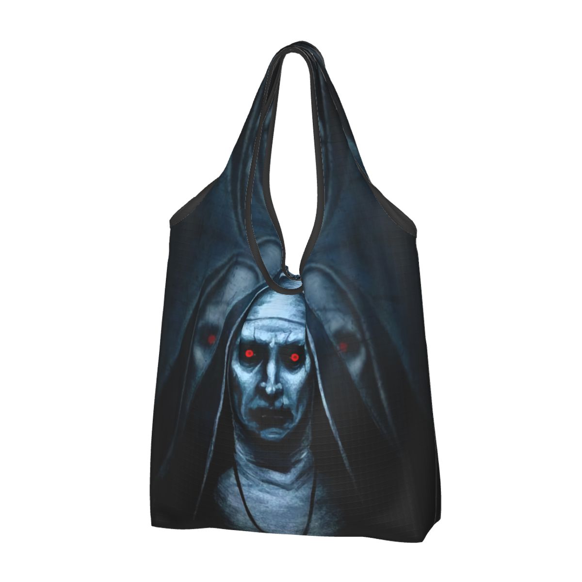 Custom Reusable Halloween Horror Movie Character Shopping Bag Women Tote Bag Portable Groceries Shopper Bags: SKY BLUE