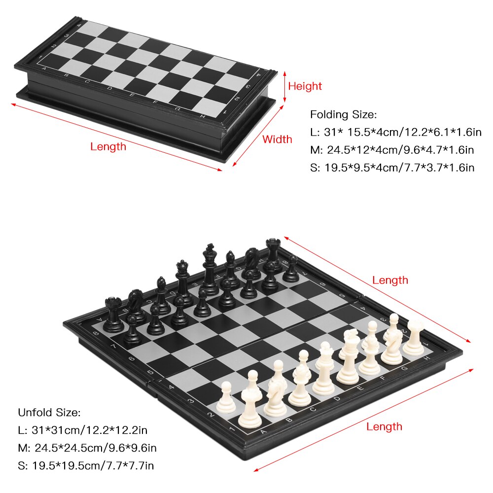 Jeu d'échecs magnétique pliant en plastique échiquier léger conseil jouets éducatifs jeu de salon en plein air Portable Parent-enfant jouet