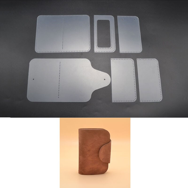 1Set DIY Folded Leather Keyring PVC Template Leather Drawing Handmade Craft Cutting Sewing Pattern Stencil